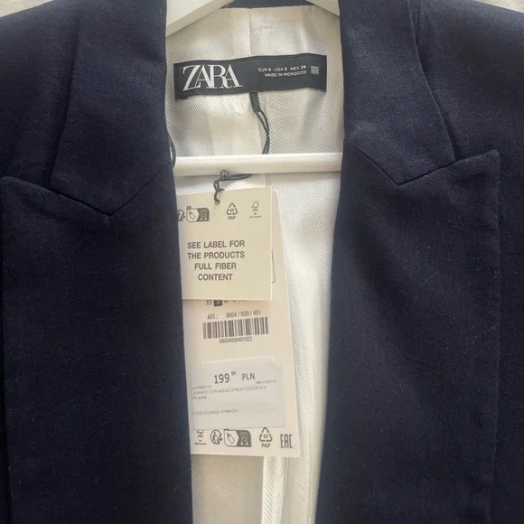Zara linen blend blazer NWT (small) - Picture 2 of 3